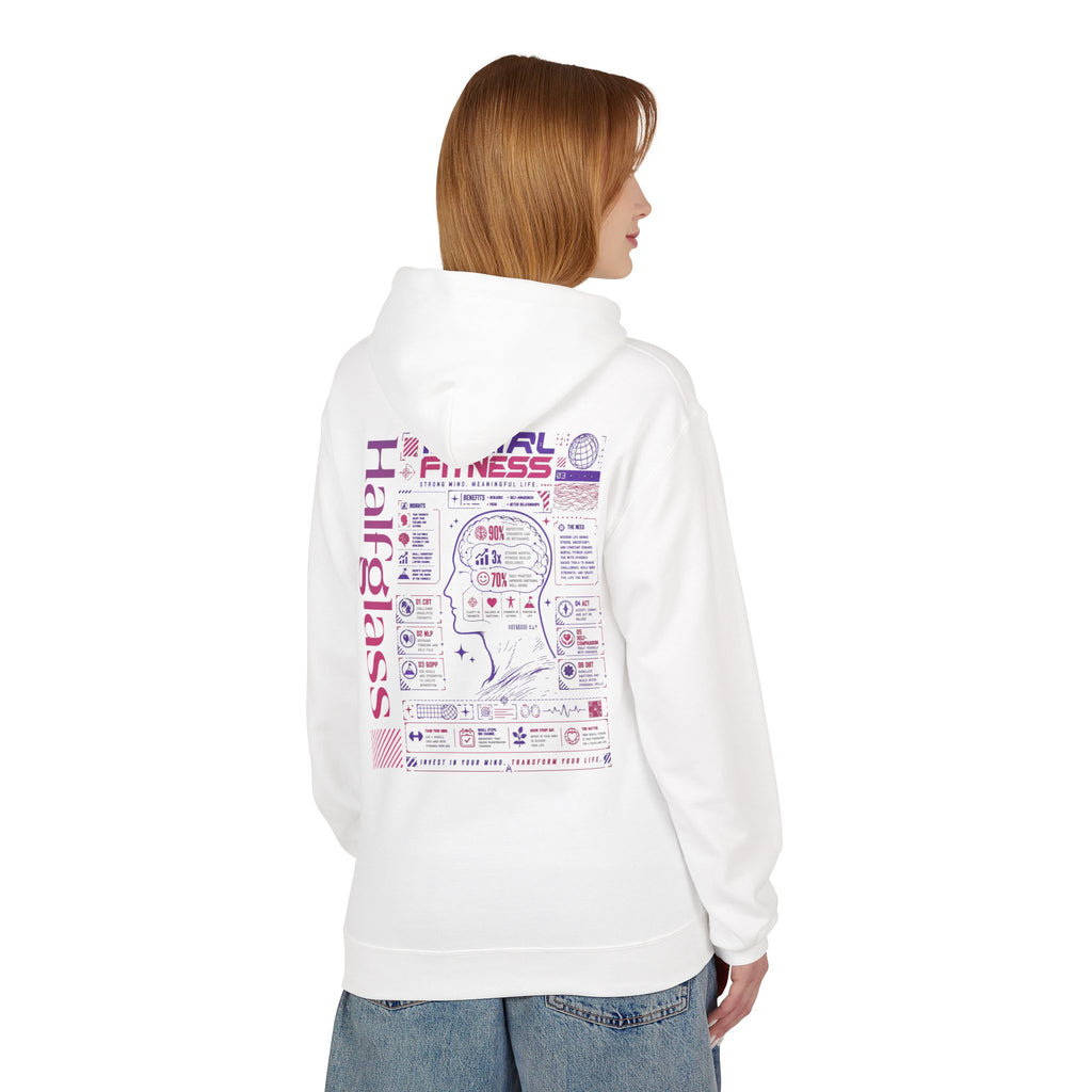 Halfglass Mental Fitness Hoodie — Infographic Wellness Pullover