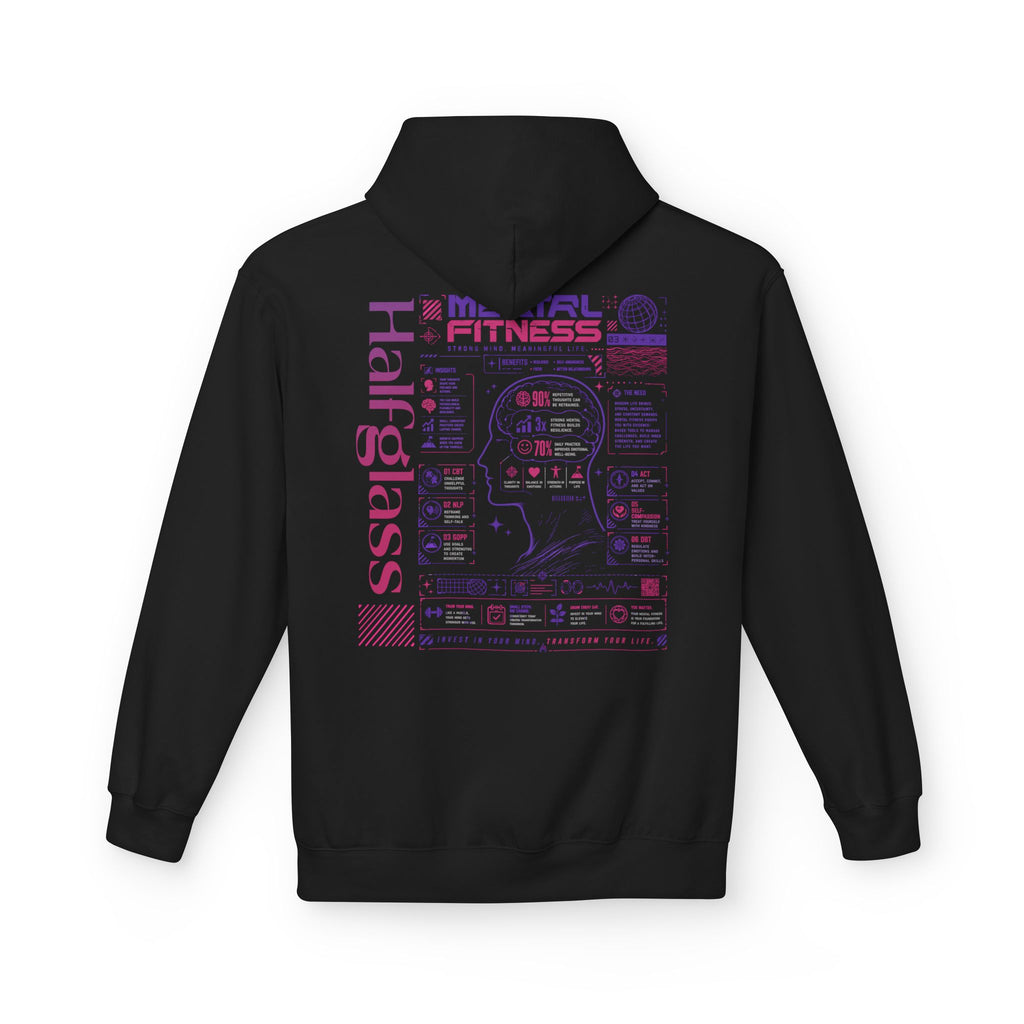 Halfglass Mental Fitness Hoodie — Infographic Wellness Pullover