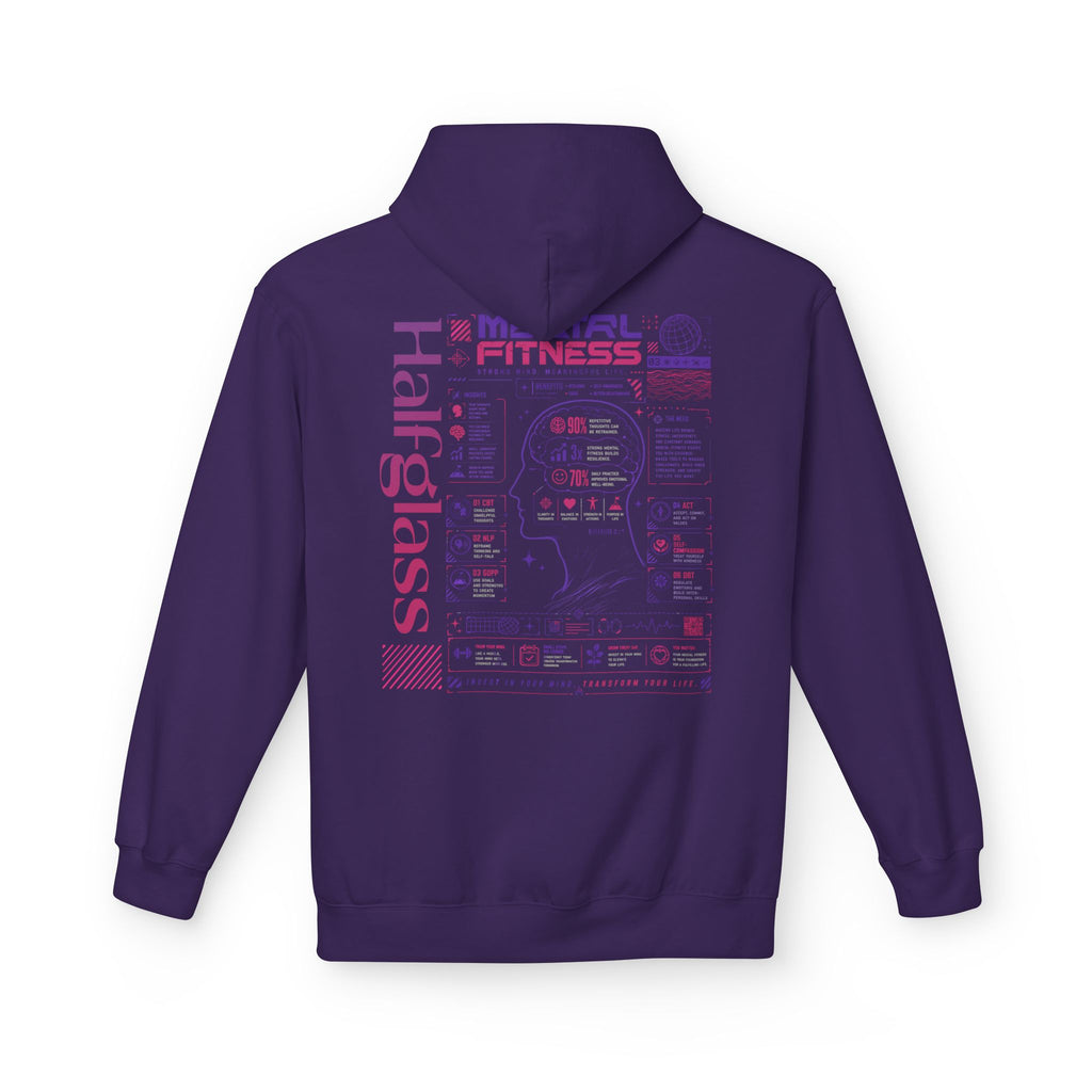 Halfglass Mental Fitness Hoodie — Infographic Wellness Pullover