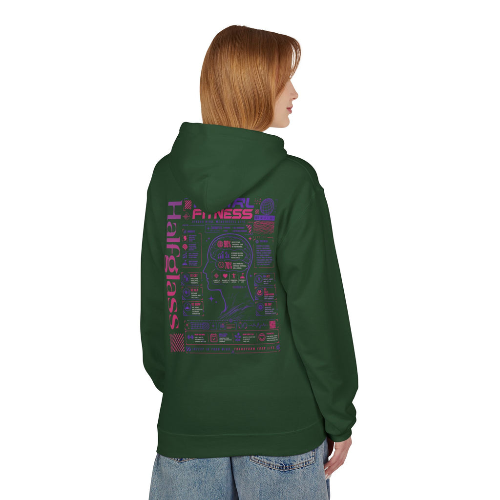 Halfglass Mental Fitness Hoodie — Infographic Wellness Pullover