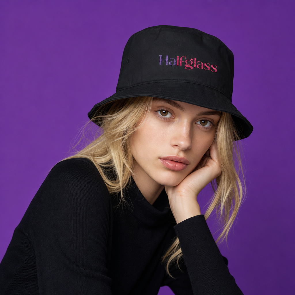 Halfglass Embroidered Bucket Hat — editorial