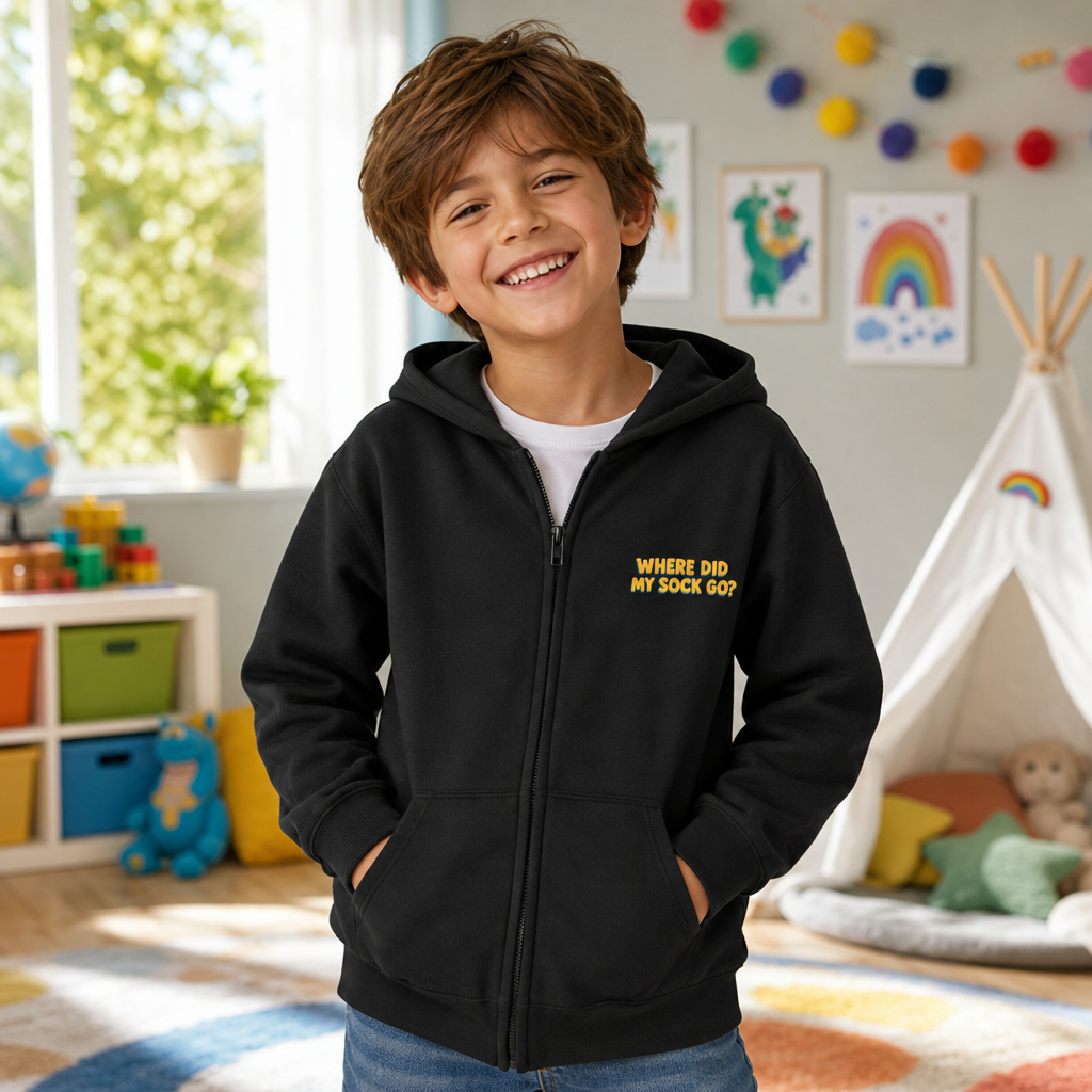 Where Did My Sock Go? - Youth Zip Hoodie — editorial